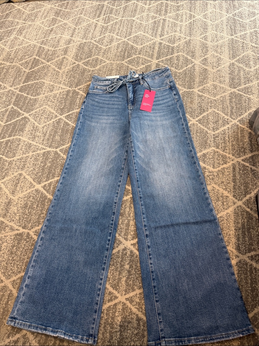 Judy Blue Light Blue Wide-Leg Tie Waist Jeans